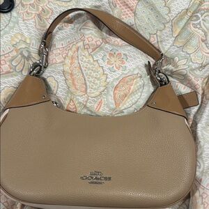 Coach Tan Shoulder Bag with Silver Hardware